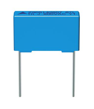 EPCOS B32653 系列 100nF 聚丙烯电容器 (PP) B32653A104K189, &plusmn;10%, 1 kV 直流、250 V 交流, 通孔