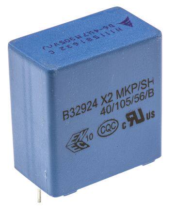 EPCOS B32924 系列 4.7&mu;F 聚丙烯电容器 (PP) B32924C3475M, &plusmn;20%, 305 V 交流, 通孔