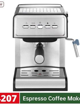 15bar1.6升水箱萃取意式咖啡机泵压式蒸汽奶泡半自动浓缩咖啡机