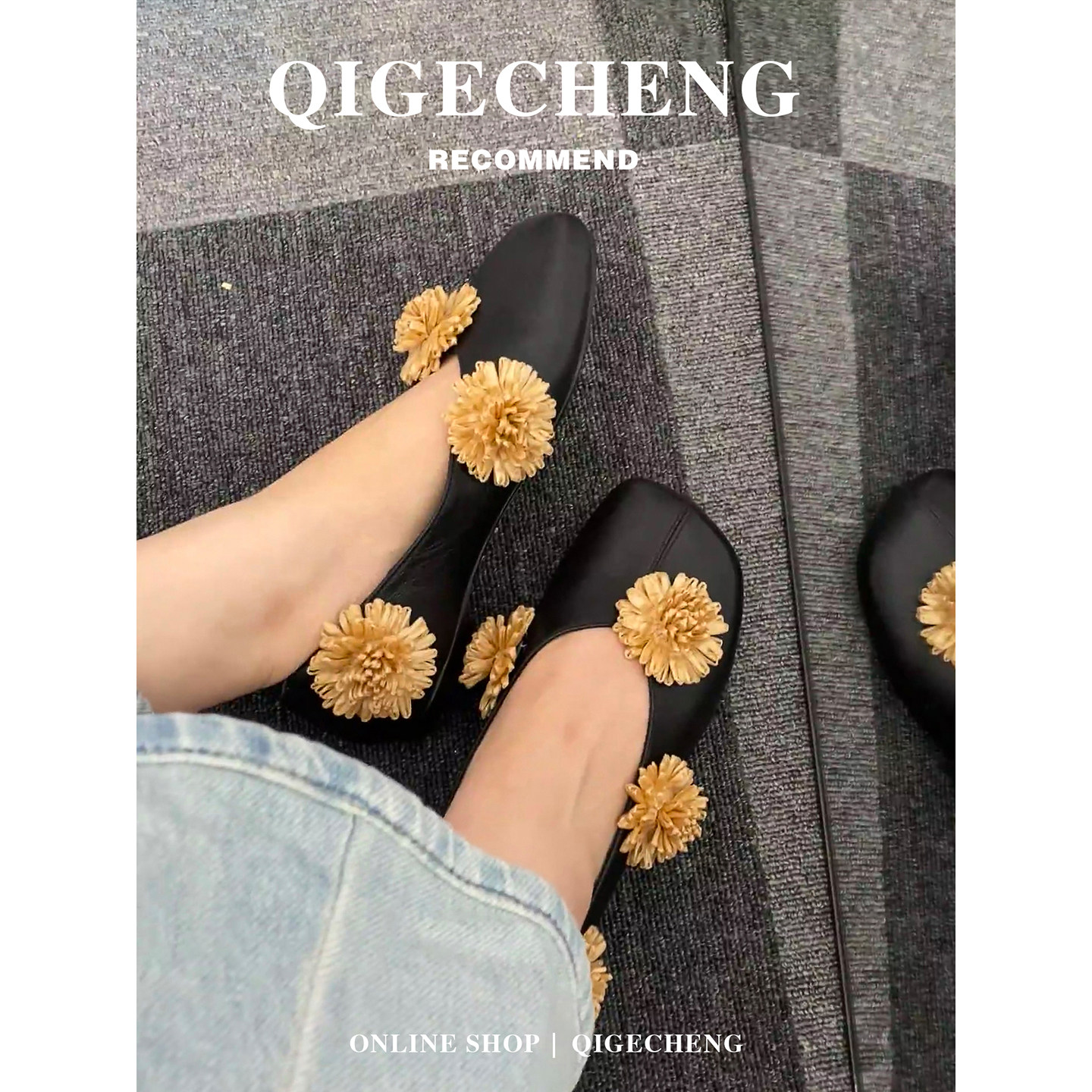 马上发~真皮法式方头玛丽珍鞋女
