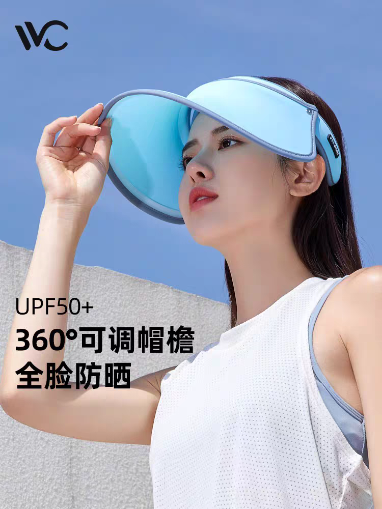 VVC女神防晒帽女夏紫外线沙滩遮阳遮脸开车太阳帽子大檐运动