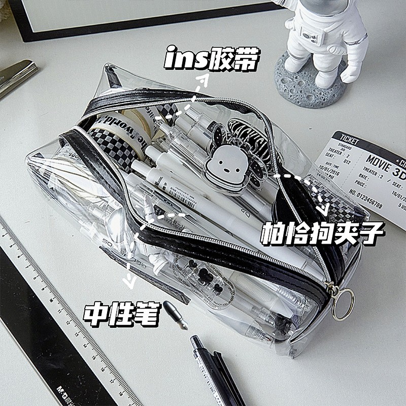 透明笔袋ins日系简约笔盒EVA文具盒女生2023年中学生高中生文具袋高考考试中考小学生用初中男女孩铅笔盒属于什么档次？