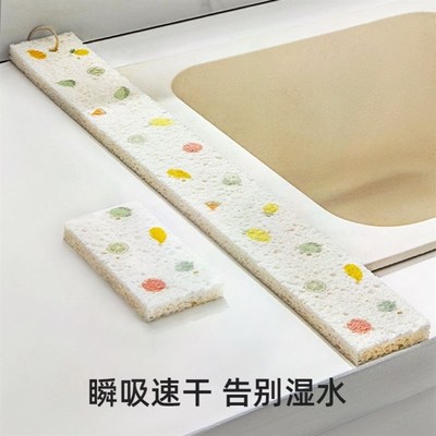 水槽吸水棉新款长条木浆棉吸水条洗手台挡水海绵剪洗碗布厨房浴室