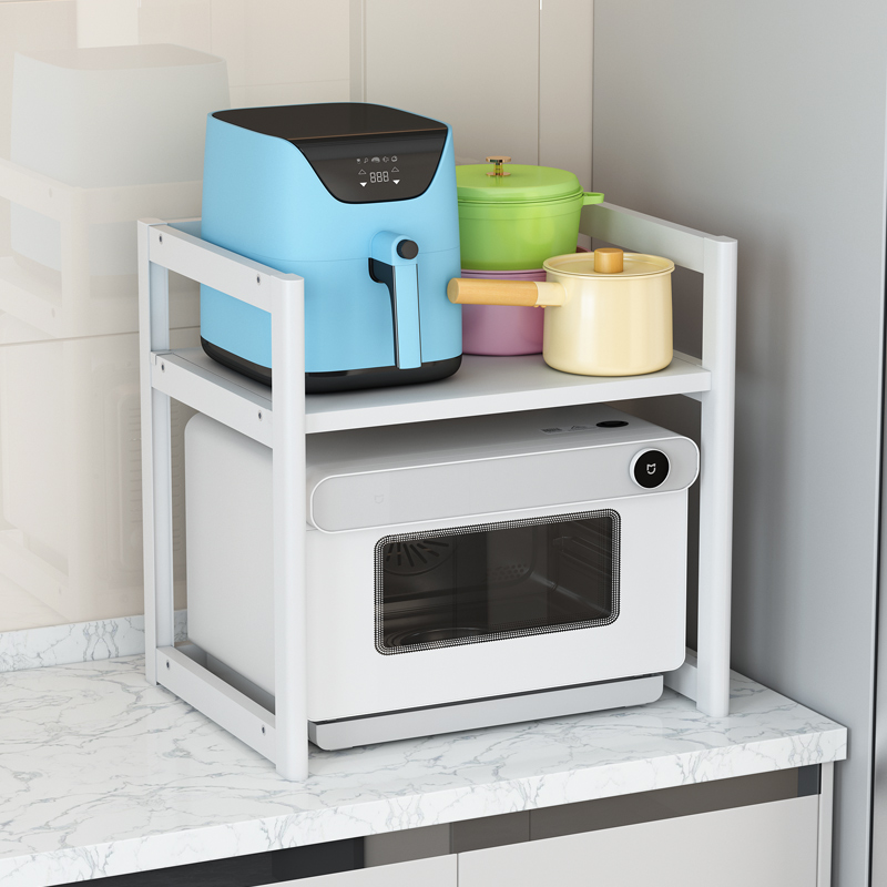 厨房微波炉置物架多功能台面家用二层空气炸锅放烤箱一体收纳架子
