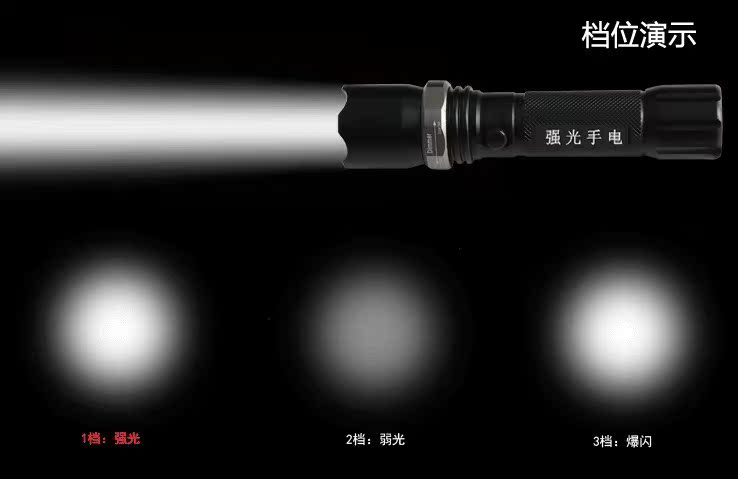 套装手电筒充电旋转变焦强光照明超亮电筒远射防水抗摔 机械