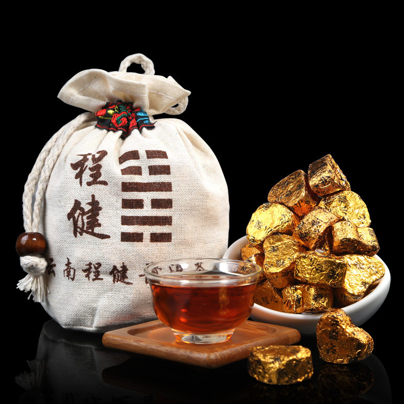 普洱茶熟茶 云南老仓小福心 宫廷茶料 500克布袋迷你小沱茶熟茶