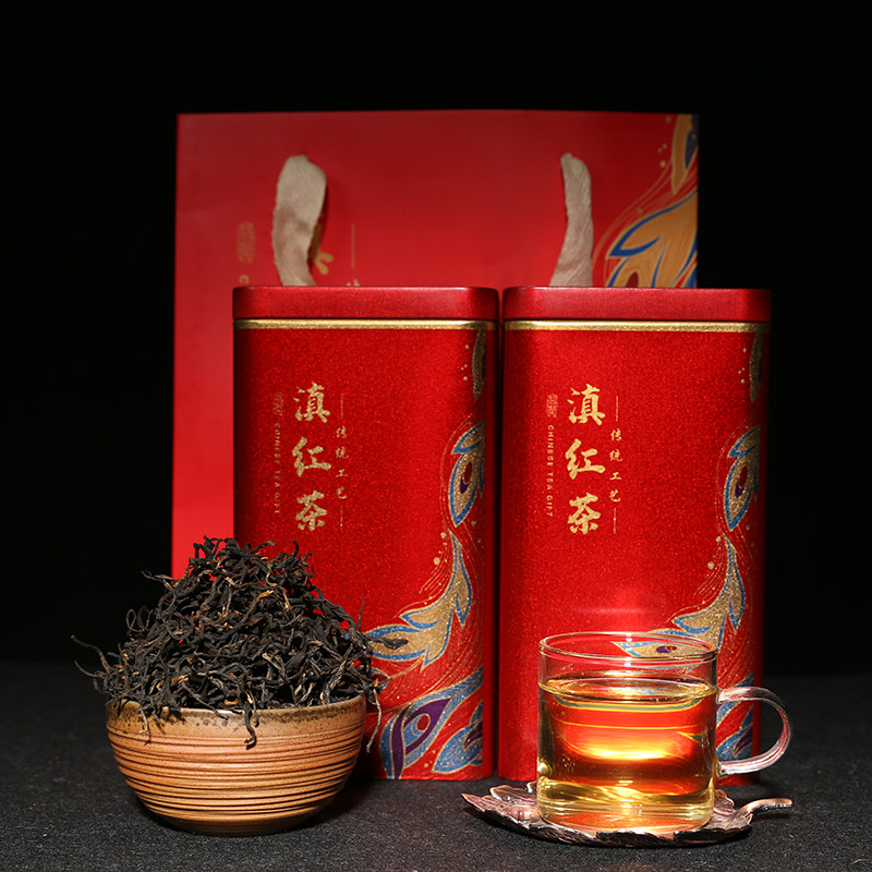 买1送1 云南滇红茶新普号茶叶盒装 云南凤庆滇红功夫红茶古树红茶
