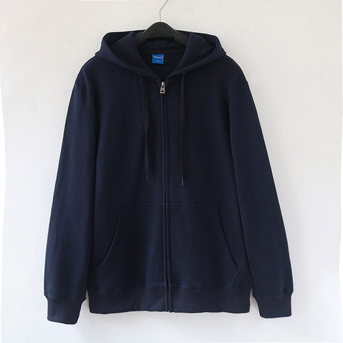 连帽卫衣藏蓝色oversize毛圈布