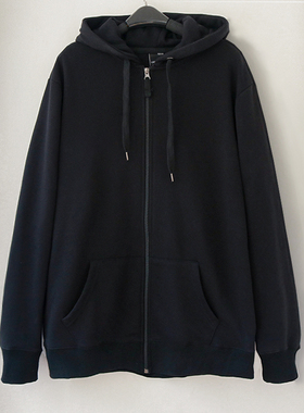 原创外套女春秋男女情侣宽松运动休闲上衣黑色百搭连帽纯棉卫衣潮