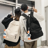 双肩包男士 简约大容量旅行背包女休闲日系初中生高中大学生书包男