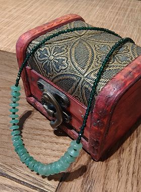 新国潮小清新青玉切面水晶颈链短链短链颈饰