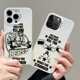 动漫潮玩猿人猴适用苹果16promax手机壳荣耀300个性健身小米15运动撸铁华为P70防摔潮男一加13全包磨砂彩银壳