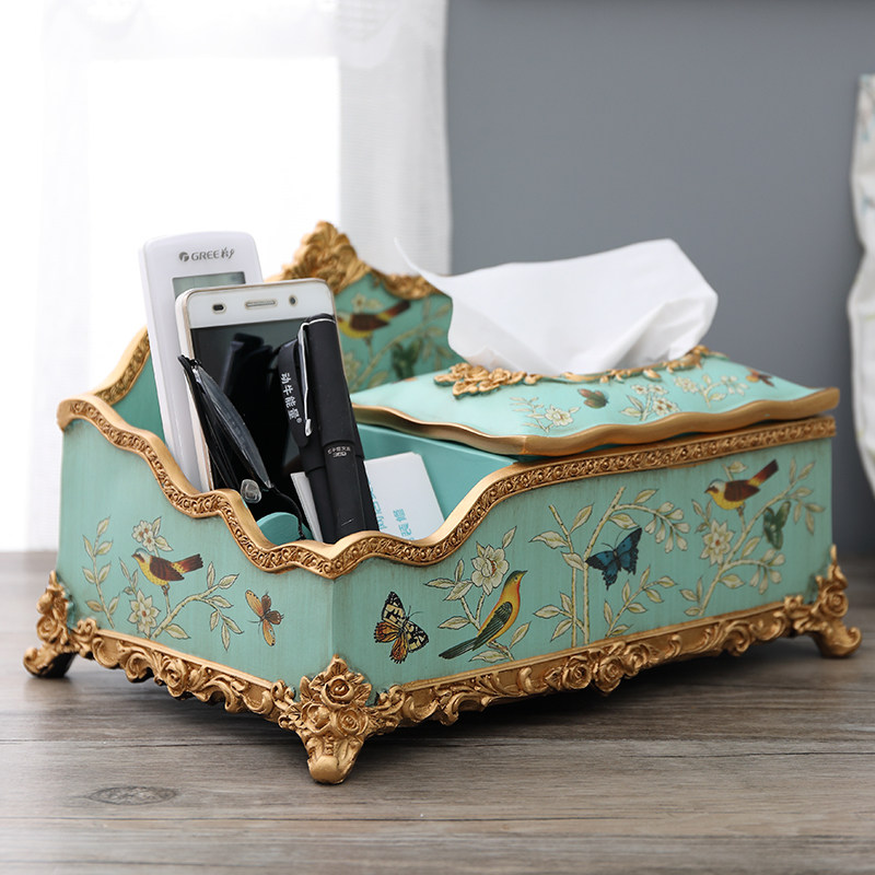 美式纸巾盒客厅家用多功能抽纸盒欧式复古纸抽盒简约遥控器收纳盒,家居饰品,装饰纸巾盒,淘宝优惠券,粉丝福利购,淘宝优惠卷