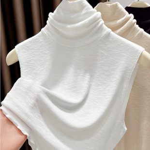 软糯超弹皮肤衣假领子百搭堆堆高领打底衫女秋冬毛衣内搭无袖背心