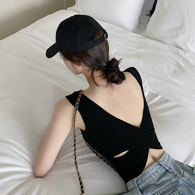 美背吊带背心女网红insc超火纯色百搭无袖上衣抹胸打底衫内搭外穿