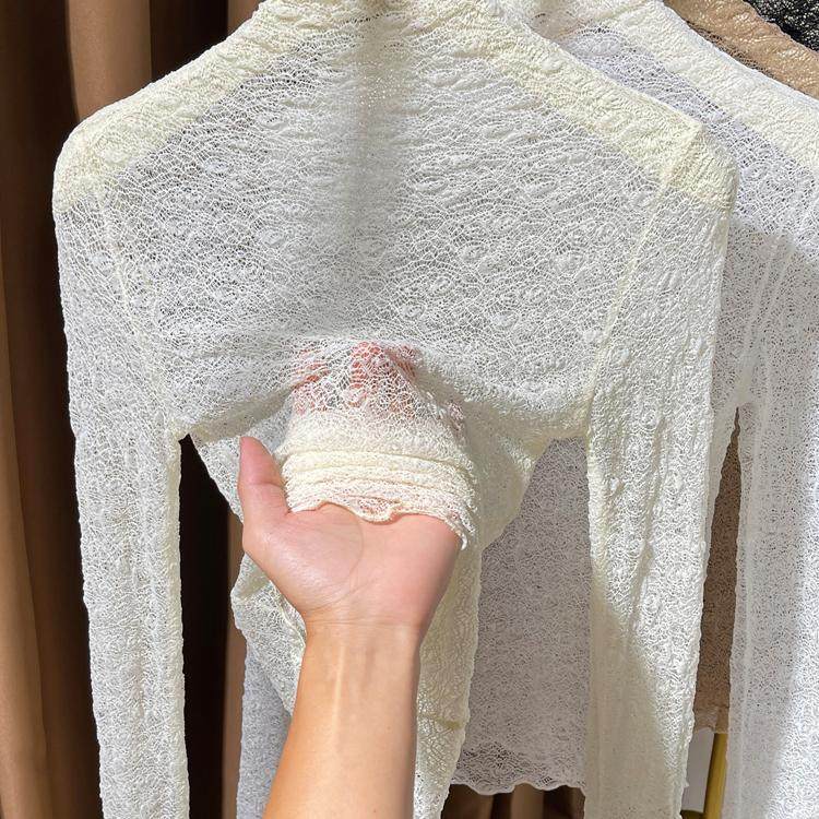 高领蕾丝毛衣叠穿内搭小衫2024秋冬新款镂空上衣高级感网纱打底衫,女装/女士精品,蕾丝衫/雪纺衫,淘宝优惠券,粉丝福利购,淘宝优惠卷