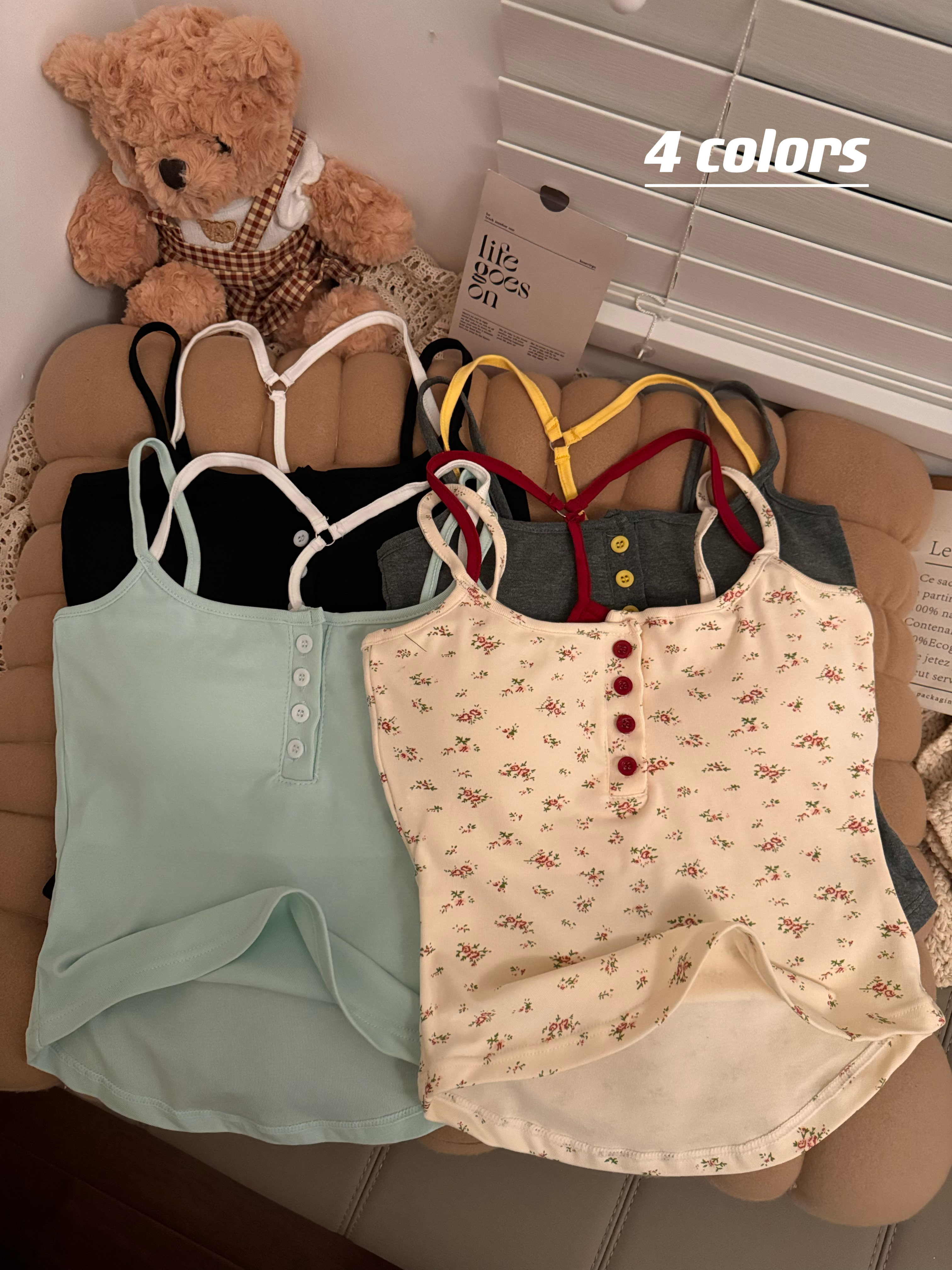 纯欲挂脖双肩带拼色吊带背心女夏季带胸垫性感外穿打底内搭上衣潮