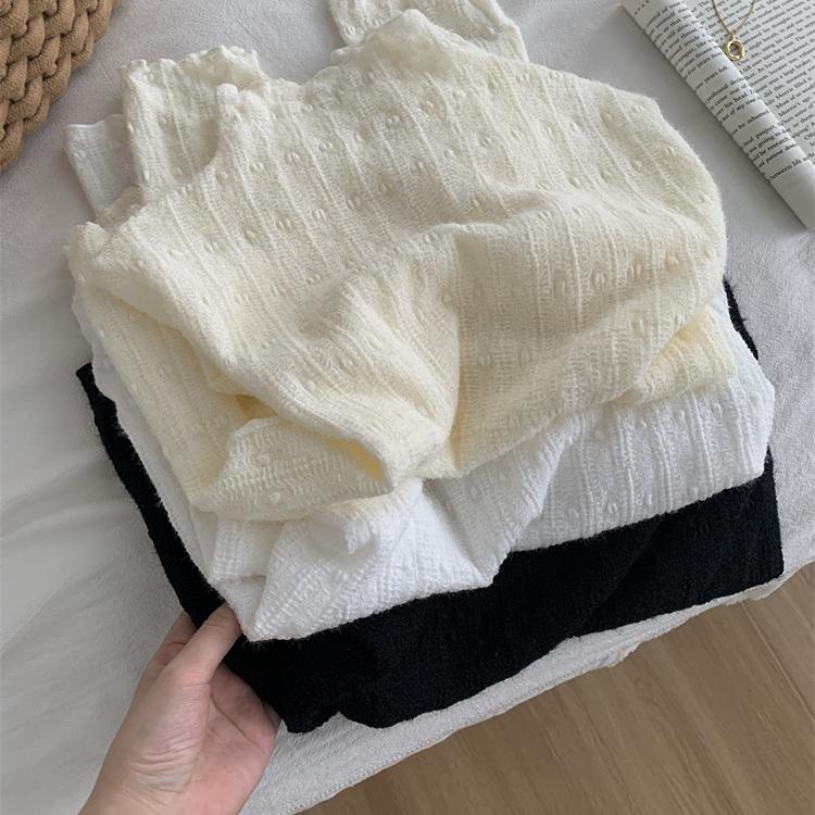 法式复古蕾丝立领打底衫女设计感木耳边毛绒长袖T恤秋冬心机内搭