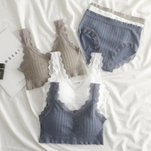 小胸加厚垫吊带美背聚拢文胸无钢圈平胸夏季 抹胸裹胸运动蕾丝内衣