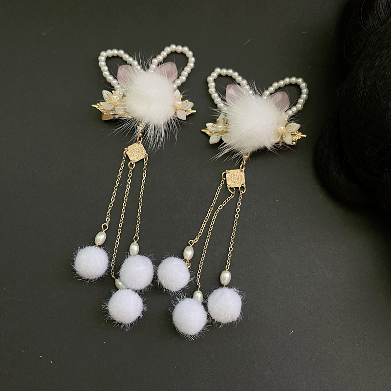 鹿与少女古风白色对夹包邮