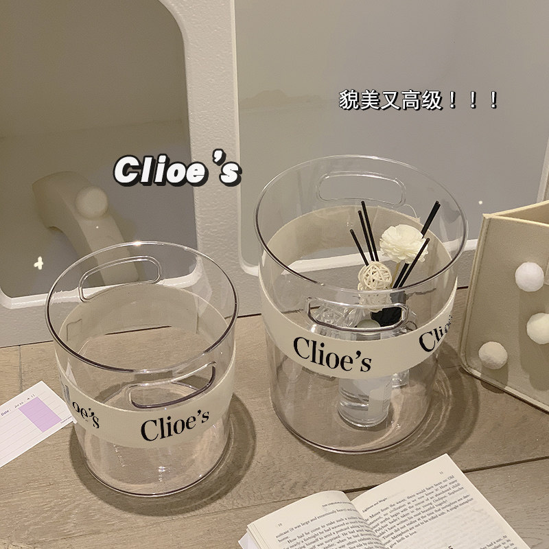 홈 오피스 고급스러운 스타일 가벼운 럭셔리 크고 작은 거실 욕실 침실을 위한 인터넷 유명인 투명 쓰레기통