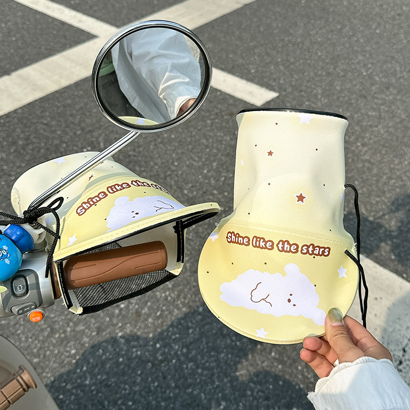 电动车防晒手套夏季电瓶摩托车手把套挡风罩遮阳防紫外线立体防水