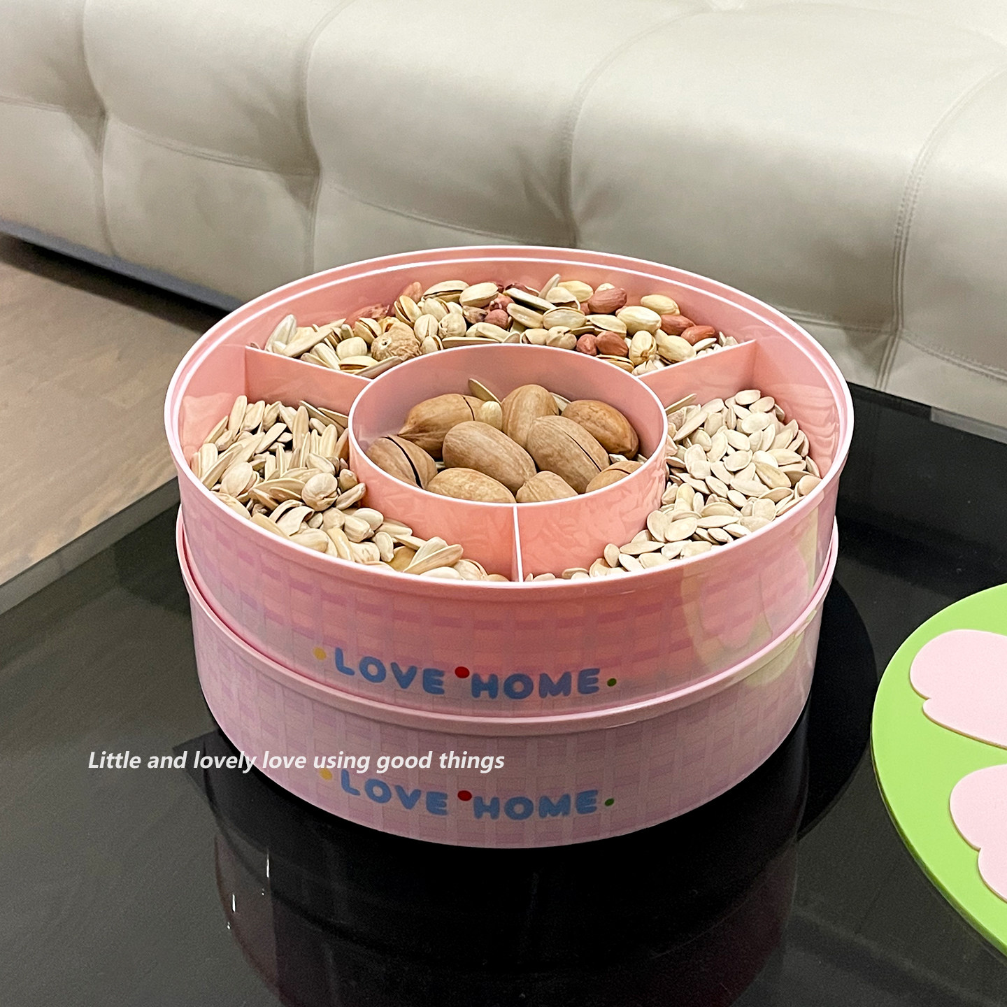 花瓣干果盘家用客厅茶几坚果瓜子收纳盒过年糖果盒水果零食摆放盘