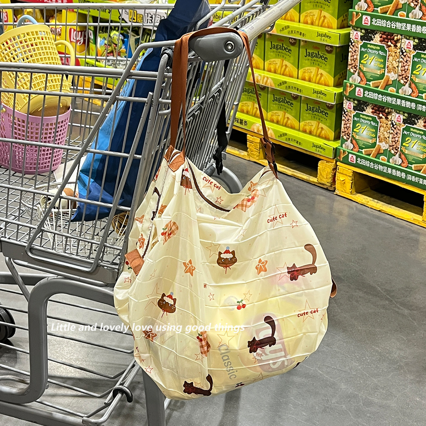 ins风超市购物袋环保结实耐用买菜便携收纳包大容量折叠手提袋子,收纳整理,购物袋/环保袋/帆布袋,淘宝优惠券,粉丝福利购,淘宝优惠卷