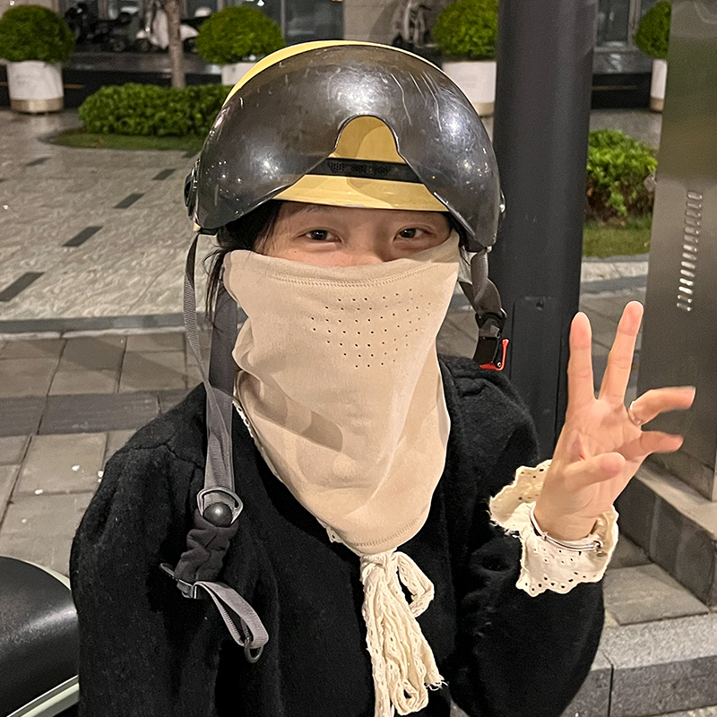 电动车保暖面罩连帽围脖