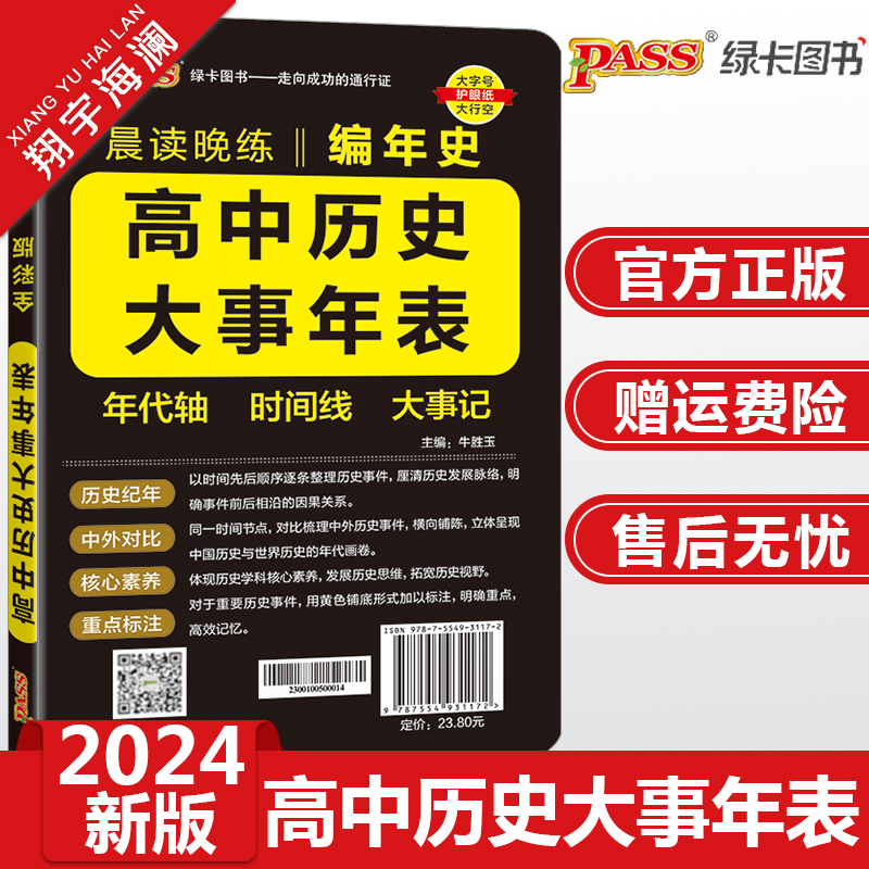 2024版高中历史大事年表专题史编年史历史事件时间表高考知识点速记大全新教材pass绿卡图书晨读晚练高一高二高三必修选择性必修