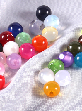 彩色圆形旗袍扣子国风仿玉石珠扣汉服珠子盘扣衬衫衬衣珍珠小纽扣