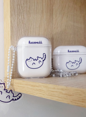 低价清仓 / AirPods Pro耳机保护套简约可爱仰卧猫苹果无线蓝牙耳机1/2代软壳