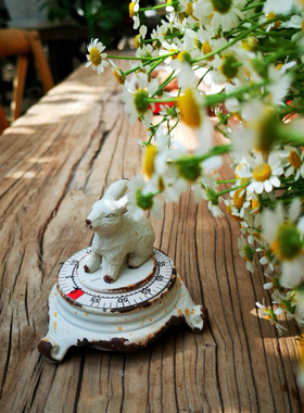 复古铁艺兔子厨房定时器厚底装饰摆件家居创意计时器