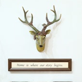饰品中古风装 美式 鹿头壁挂客厅玄关门头励志英文字牌壁饰墙面装 饰