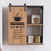 法式 复古做旧实木谷仓门吊柜壁饰ins风装 饰墙挂收纳架设计