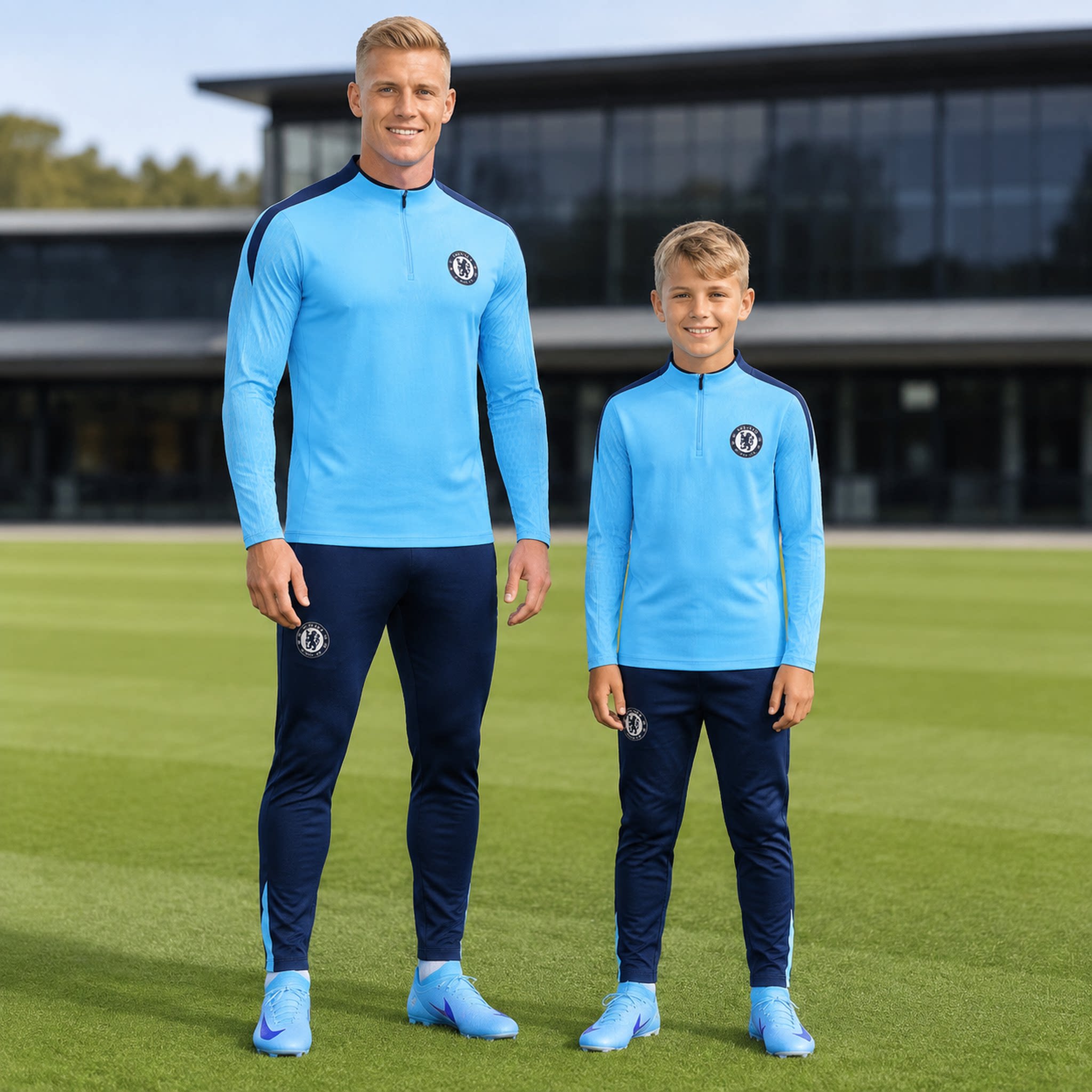 Chelsea Children's Soccer Kits秋冬长袖长裤儿童足球训练服套装