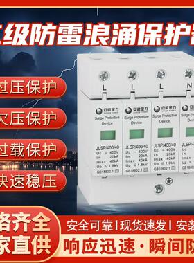 安徽金力浪涌保护器防雷器 JLSP-400/20 40 60KA家用电源防雷三相