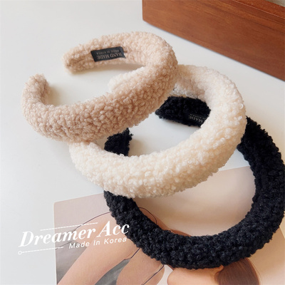 韩国进口羊羔毛发箍可爱发卡