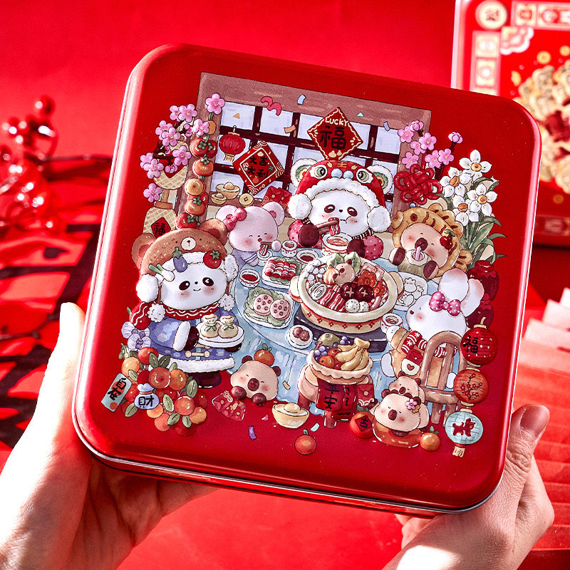 原创马年2026新年立体网红铁盒浮雕方形饼干铁盒糖果盒巧克力盒,节庆用品/礼品,糖盒/糖盒配件,淘宝优惠券,粉丝福利购,淘宝优惠卷
