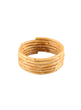 大圆环手镯子饰品非遗手工火烤细竹根鞭缠绕六圈叠宽边竹节手环圈