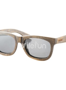 偏光镜片仿古冷灰色竹框太阳镜墨镜