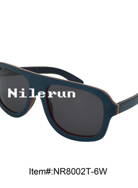 欧美流行蓝色滑板木大框太阳镜 开车驾驶旅游滑雪运动大脸墨镜