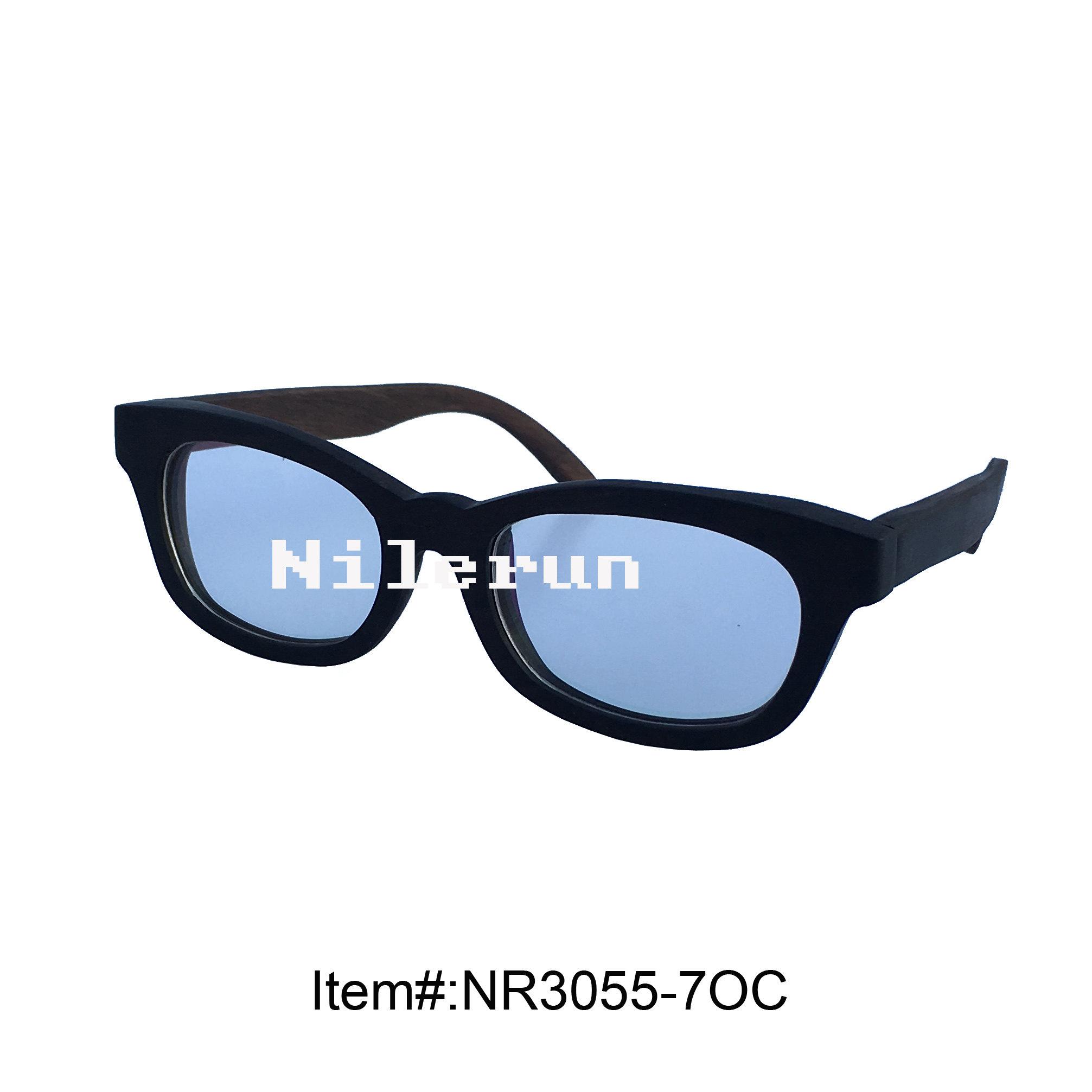 椭圆形黑色实木框光学眼镜 蝶形平光眼镜 有切口可换镜片