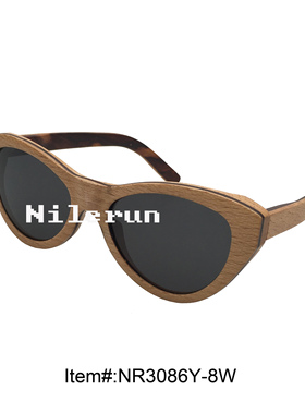 古朴优雅多层染色复合木框太阳镜 时尚冷灰色合成木偏光墨镜