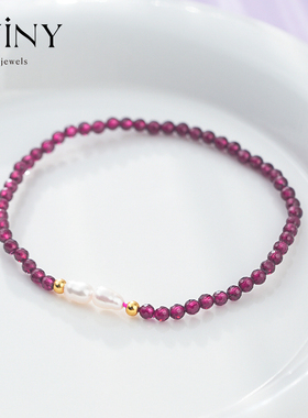 Winy石榴石转运水晶手链女简约文艺风送好友送闺蜜生日配证书