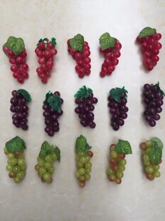 手感高仿真葡萄串装饰水果居家摆件挂件三种颜色可选绿色玫红紫色