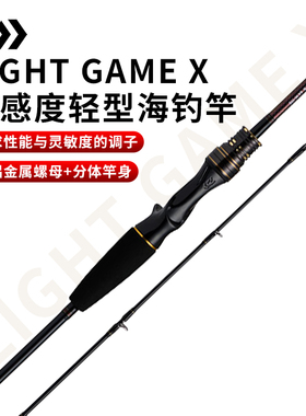 日本DAIWA达亿瓦LIGHTGAME船钓竿铁板超轻枪柄黑黄鲈海钓八爪鱼杆