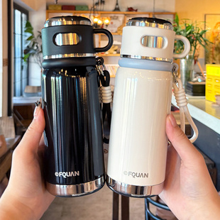 保温杯学生上学专用2025新款大容量水杯女生高颜值不锈钢杯子带盖