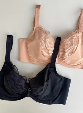 安莉芳旗下Comfit大胸显小文胸超薄网纱防凸点聚拢内衣CB00102