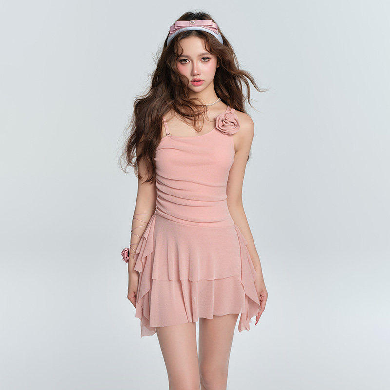 糖味小仙女2025新款粉色泳衣女款泡温泉高级性感连体裙式遮肚显瘦,运动/瑜伽/健身/球迷用品,连体泳衣,淘宝优惠券,粉丝福利购,淘宝优惠卷